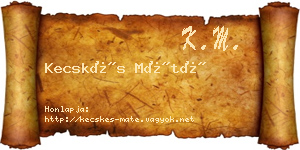 Kecskés Máté névjegykártya