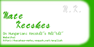 mate kecskes business card